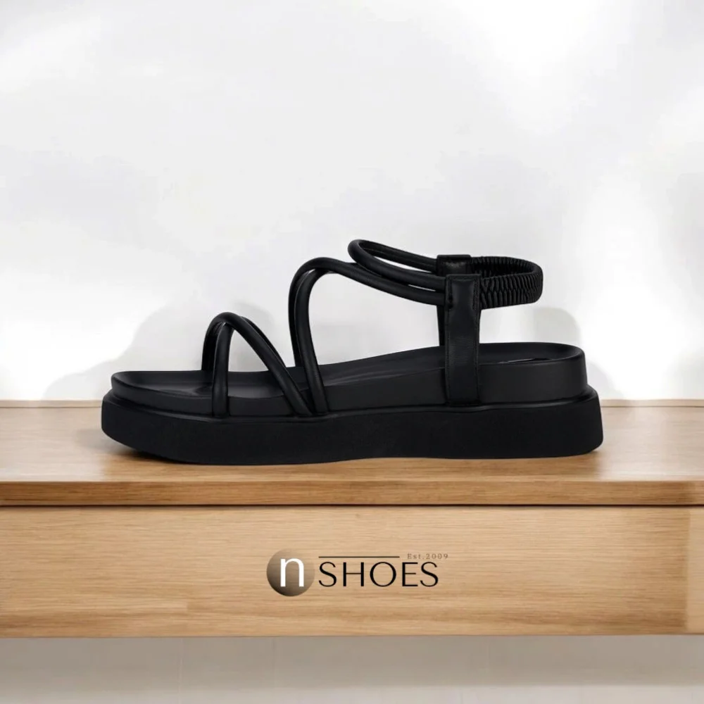 Жіночі чорні босоніжки на високій платформі Allsy Lonza Denali Black модель 5889