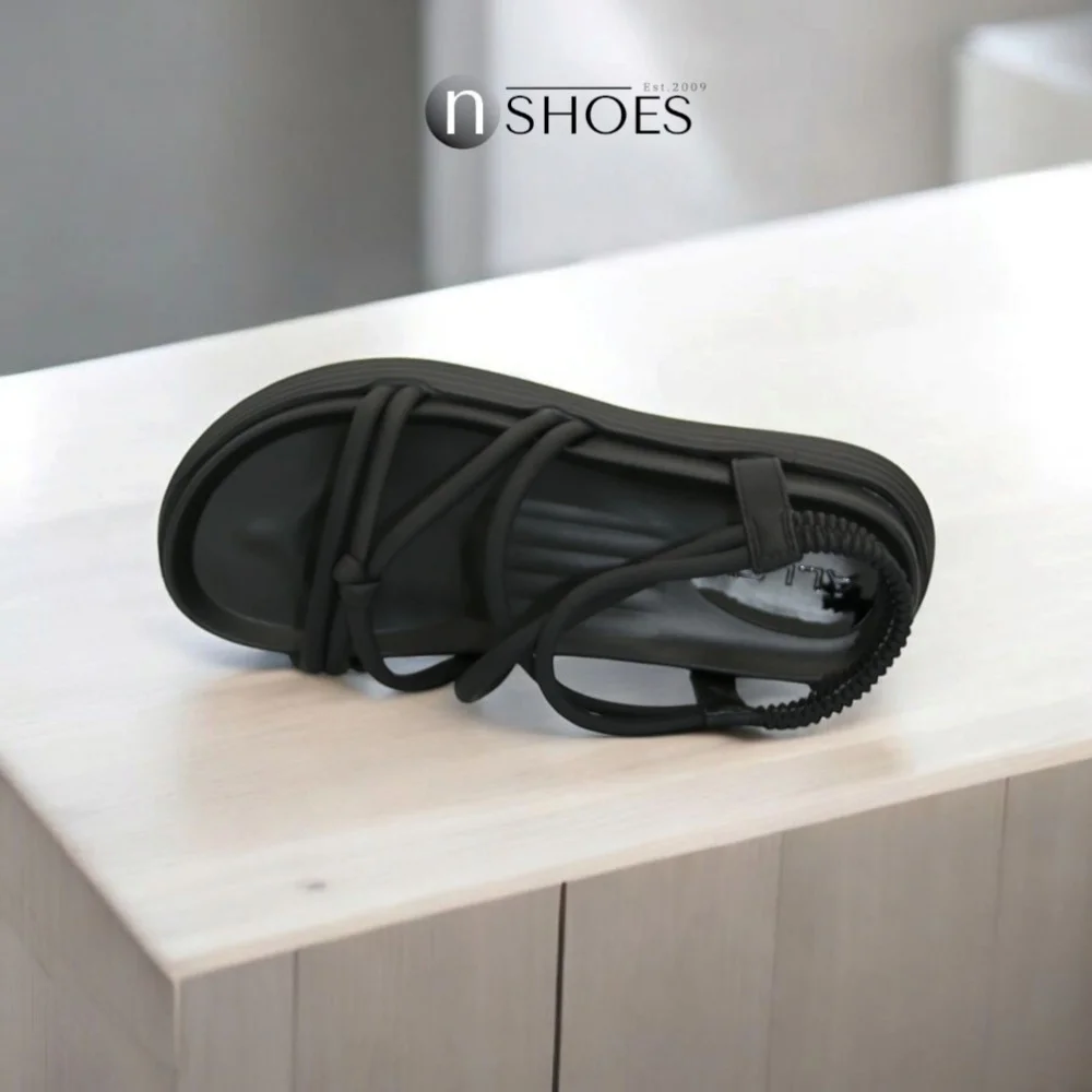 Жіночі чорні босоніжки на високій платформі Allsy Lonza Denali Black модель 5889