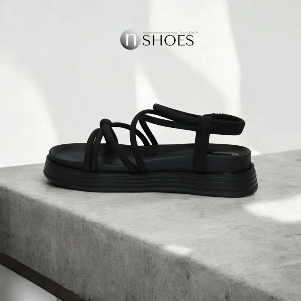 Жіночі чорні босоніжки на високій платформі Allsy Lonza Denali Black модель 5889