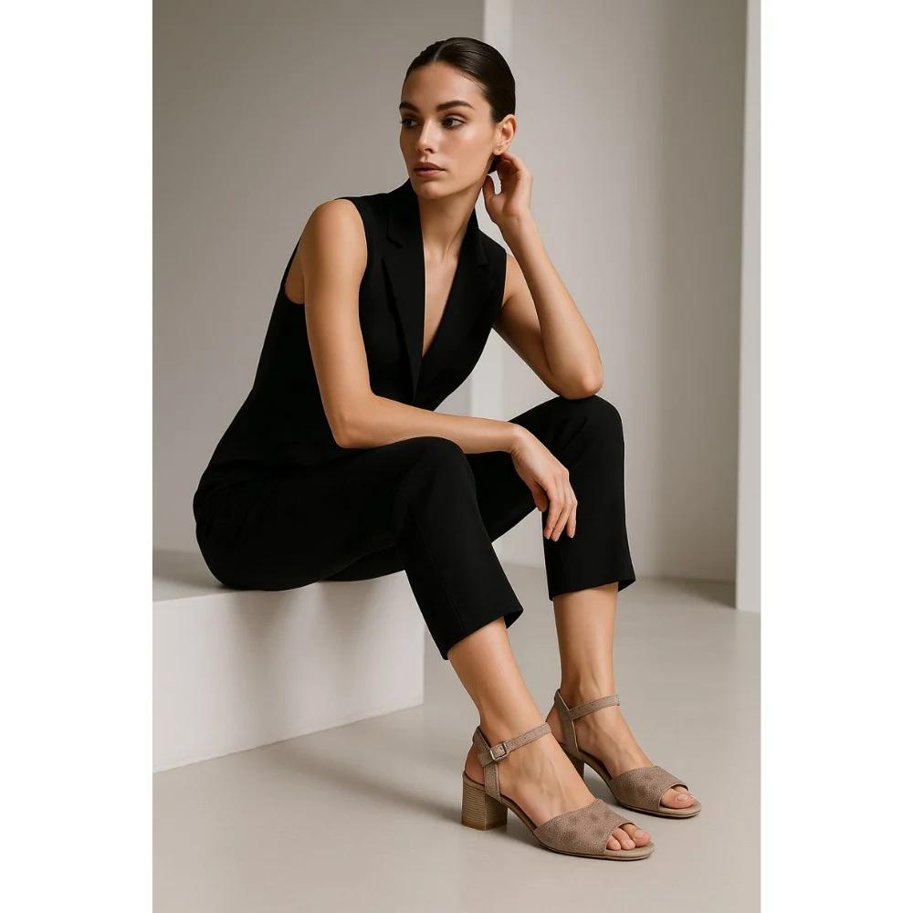 Женские босоножки на устойчивом каблуке Axel (Польша) модель 5891