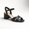 Women's elegant black heeled sandals RYLKO Arina 5DF77_R5 _4JZ 5896 made of genuine leather from the Polish brand R.SILENCE technology