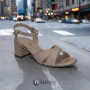 Women's beige heeled sandals RYLKO Arina (Poland) model 5897