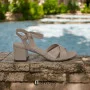 Women's beige heeled sandals RYLKO Arina (Poland) model 5897