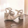 Women's beige heeled sandals RYLKO Arina (Poland) model 5897