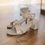 Women's beige heeled sandals RYLKO Arina (Poland) model 5897