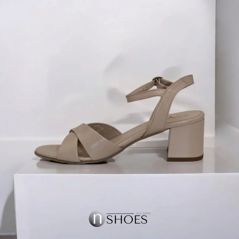 Women's beige heeled sandals RYLKO Arina (Poland) model 5897