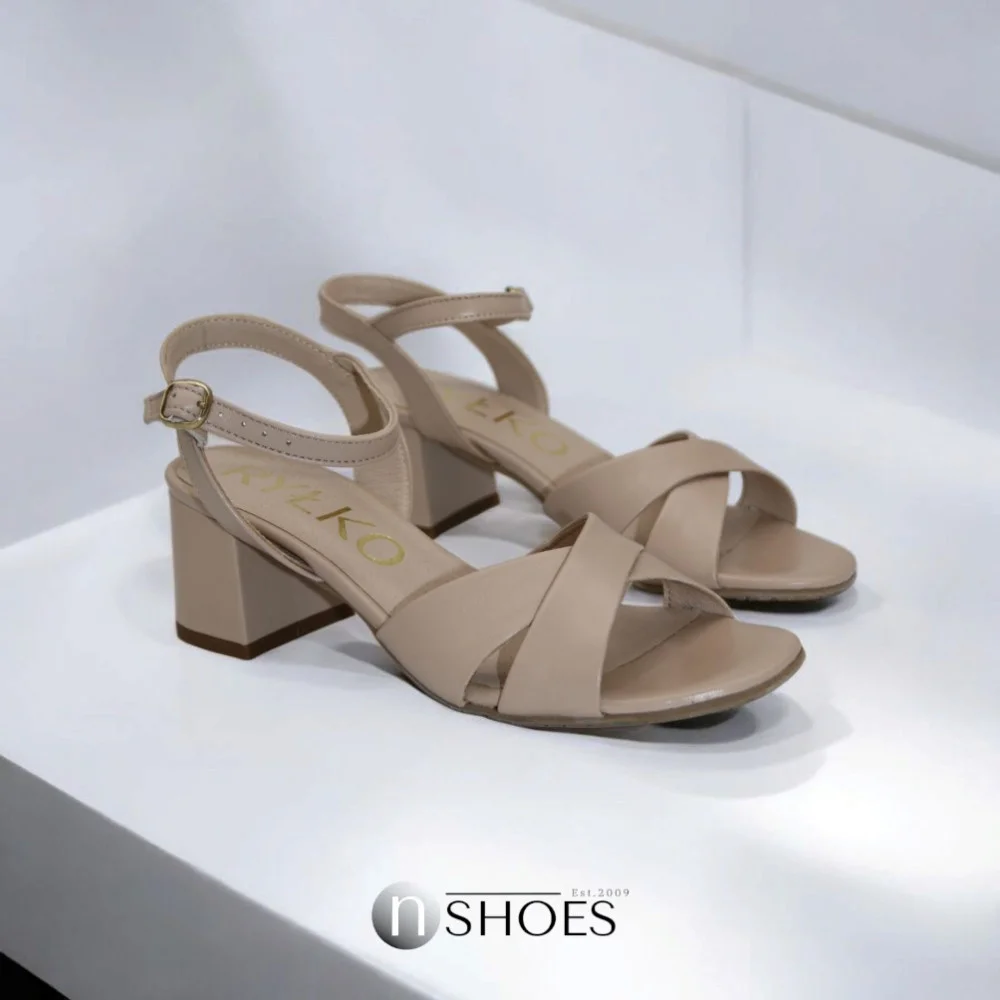 Women's beige heeled sandals RYLKO Arina (Poland) model 5897