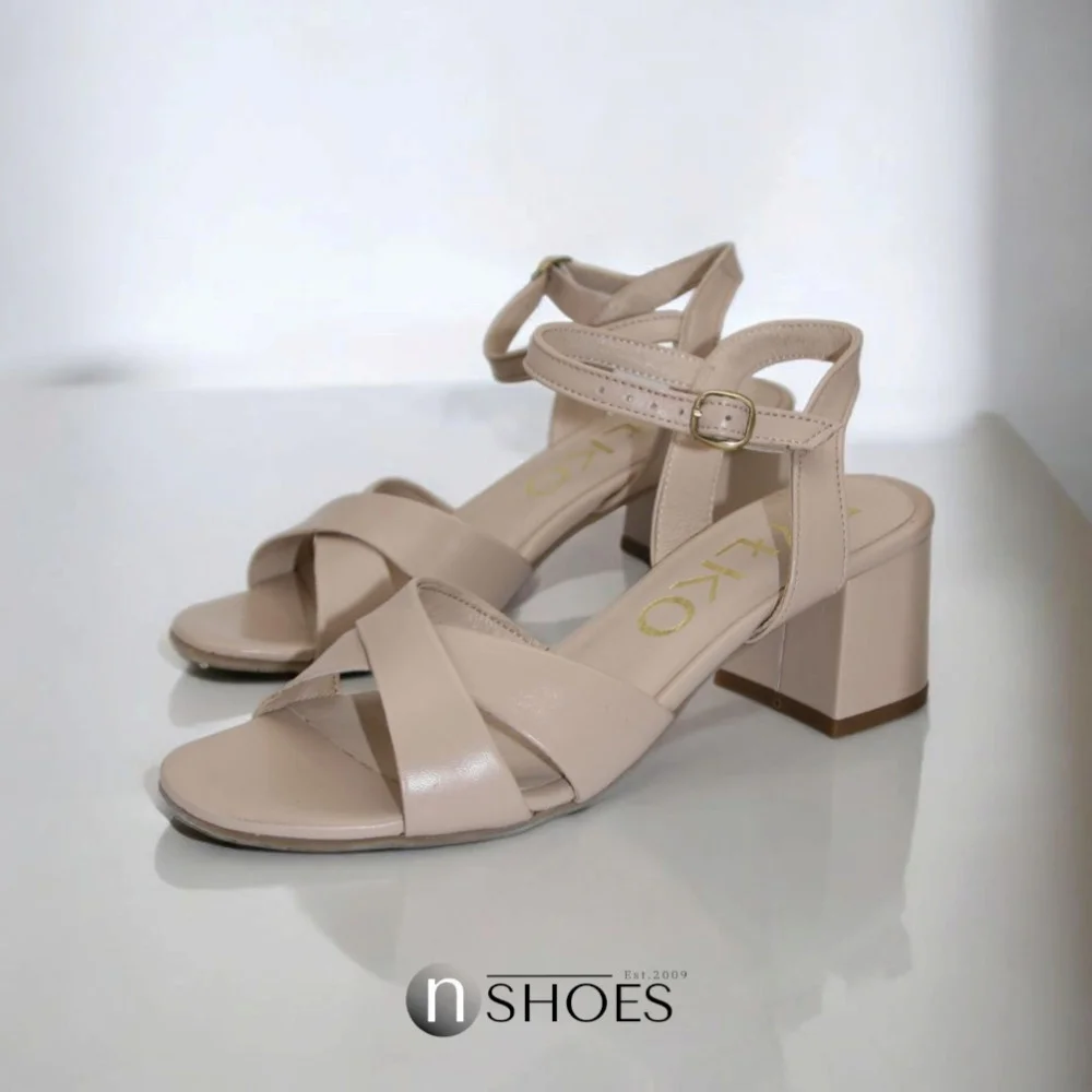 Women's beige heeled sandals RYLKO Arina (Poland) model 5897