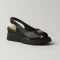 Women's comfortable black leather sandals Simen 7775a rocky nero 5906 made of genuine leather from a Polish factory in the style of Tory Burch Kira
