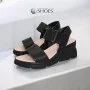 Women's comfortable leather wedge sandals Simen 7767a rocky nero 5907