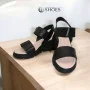 Women's comfortable leather wedge sandals Simen 7767a rocky nero 5907