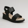 Women's comfortable leather wedge sandals Simen 7767a rocky nero 5907