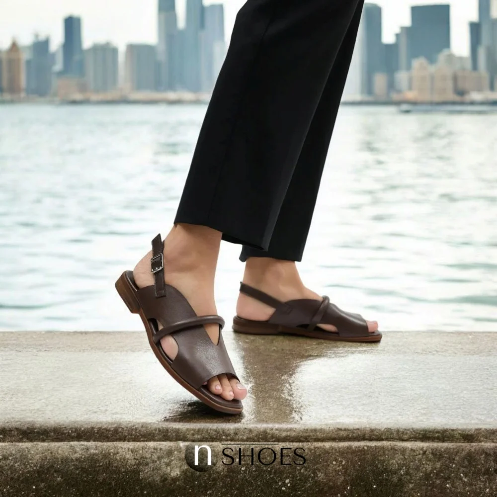 Women's brown sandals Lonza Bergen Brown New York model 5911