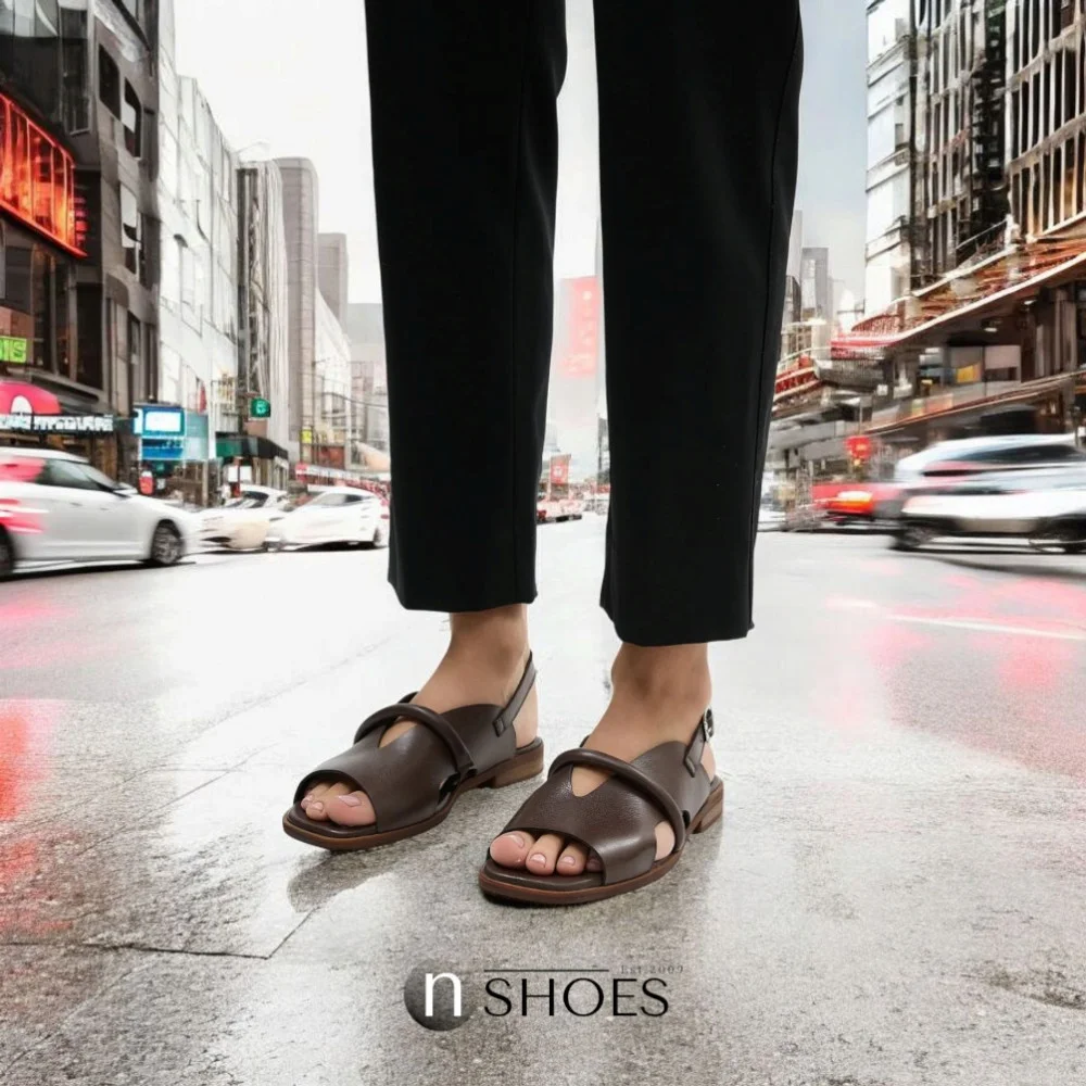 Women's brown sandals Lonza Bergen Brown New York model 5911