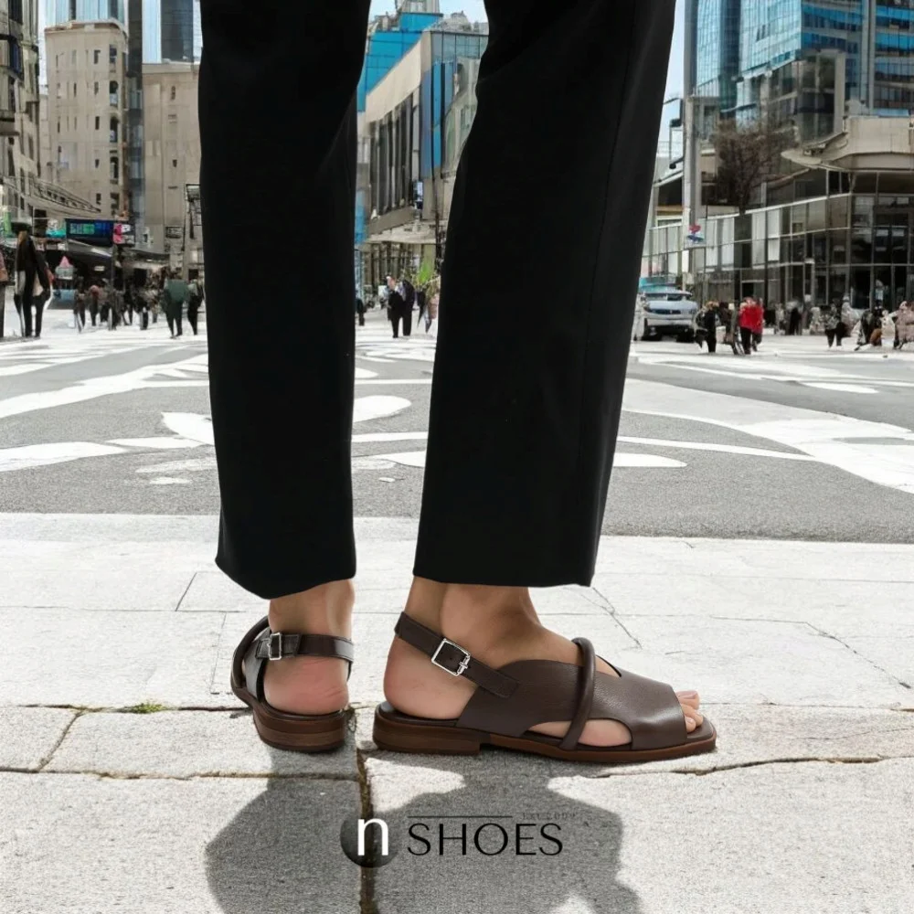 Women's brown sandals Lonza Bergen Brown New York model 5911