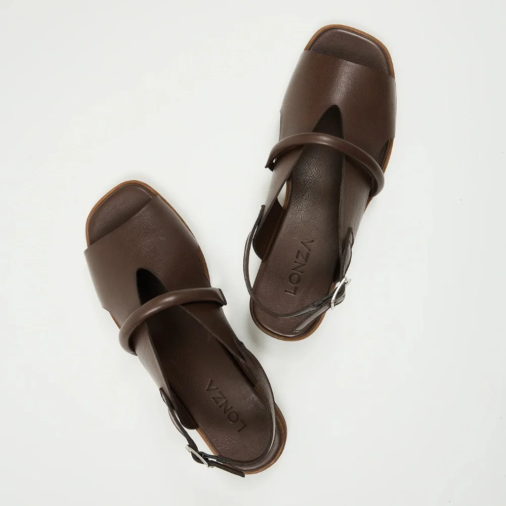 Women's brown sandals Lonza Bergen Brown New York model 5911