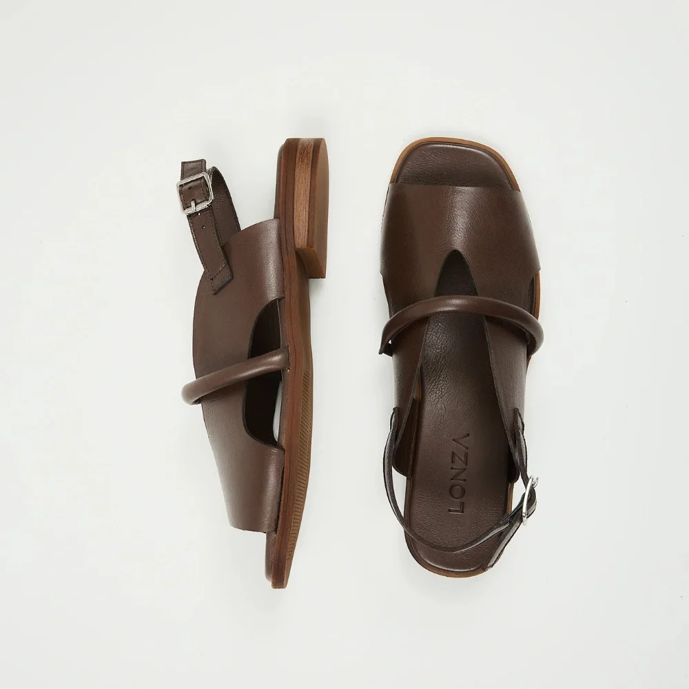 Women's brown sandals Lonza Bergen Brown New York model 5911