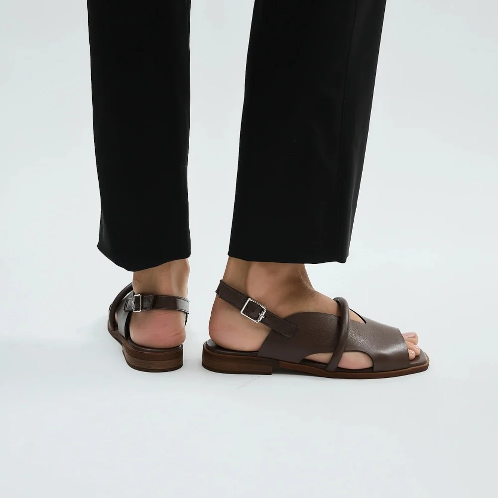 Women's brown sandals Lonza Bergen Brown New York model 5911