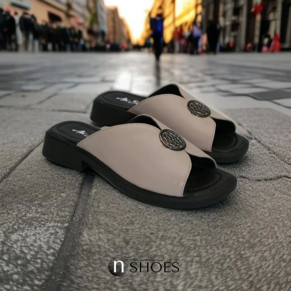 Women's leather slippers with low heels Alex Bens 13-34K model 5912-5920