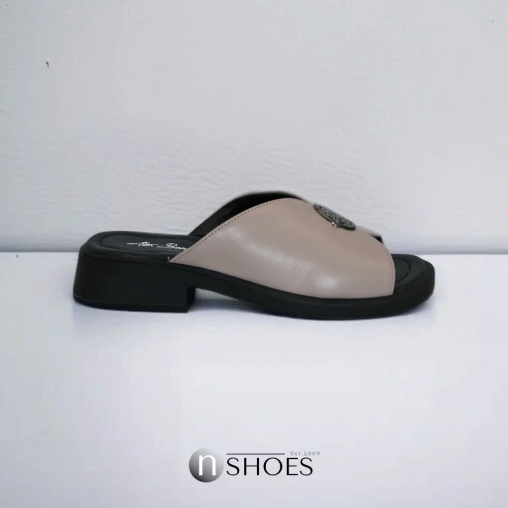 Women's leather slippers with low heels Alex Bens 13-34K model 5912-5920