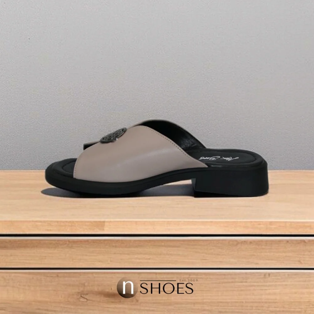 Women's leather slippers with low heels Alex Bens 13-34K model 5912-5920