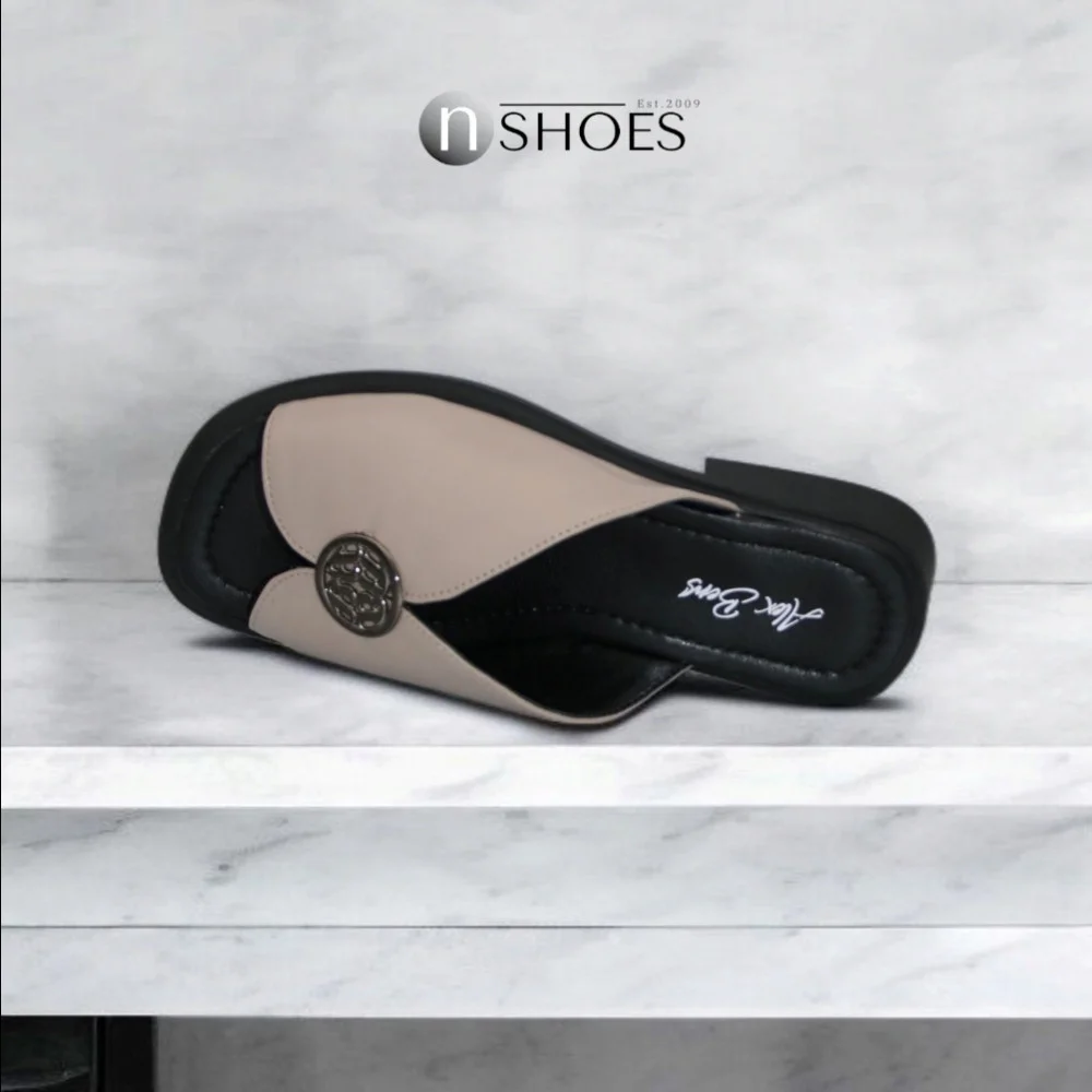 Women's leather slippers with low heels Alex Bens 13-34K model 5912-5920