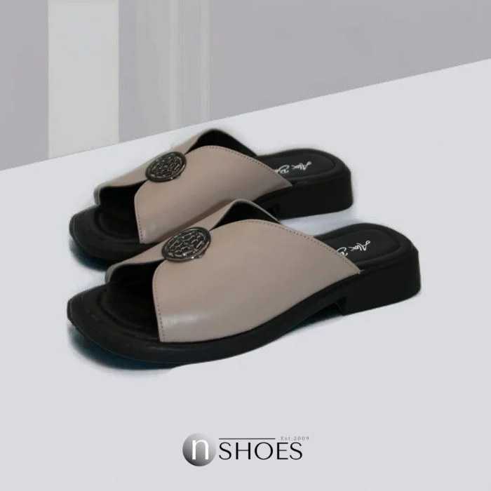 Women's leather slippers with low heels Alex Bens 13-34K model 5912-5920