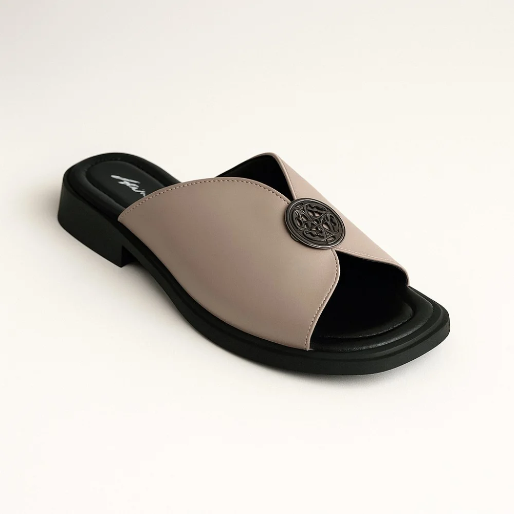 Women's leather slippers with low heels Alex Bens 13-34K model 5912-5920