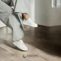 Women's White Leather Platform Sneakers ALLSY 197499 199000 23276