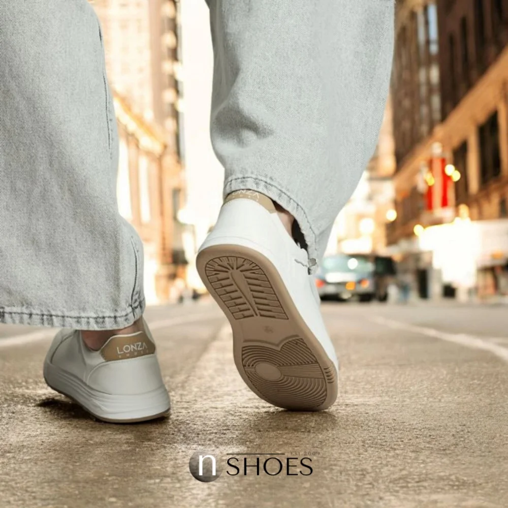Women's White Leather Platform Sneakers ALLSY 197499 199000 23276