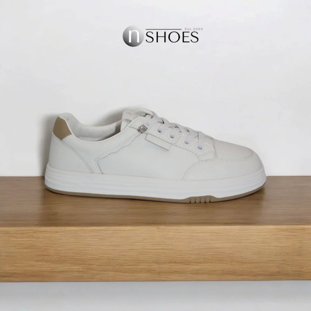 Women's White Leather Platform Sneakers ALLSY 197499 199000 23276