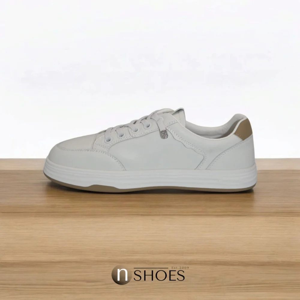 Women's White Leather Platform Sneakers ALLSY 197499 199000 23276