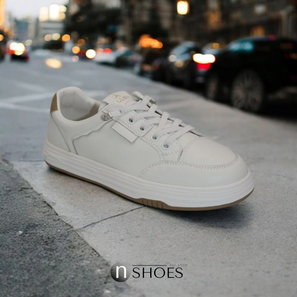 Women's White Leather Platform Sneakers ALLSY 197499 199000 23276