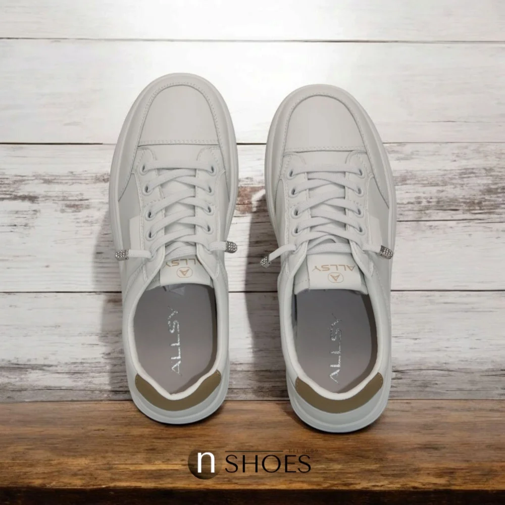 Women's White Leather Platform Sneakers ALLSY 197499 199000 23276