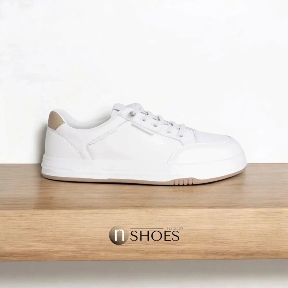 Women's White Leather Platform Sneakers ALLSY 197499 199000 23276