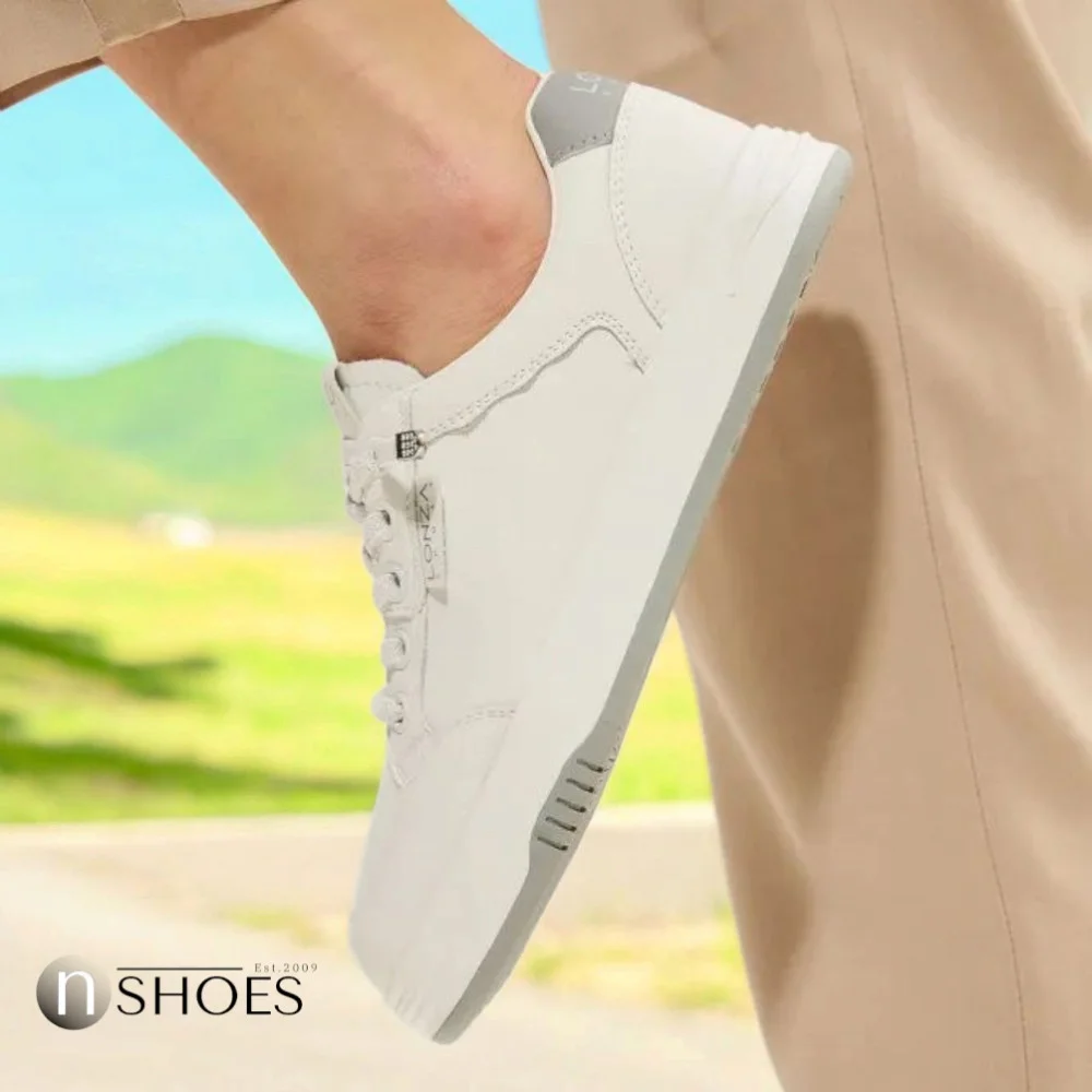 Women's White Leather Platform Sneakers ALLSY 197499 199000 23276