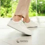 Women's White Leather Platform Sneakers ALLSY 197499 199000 23276