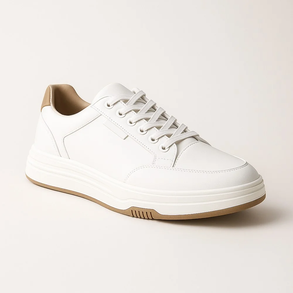 Women's White Leather Platform Sneakers ALLSY 197499 199000 23276