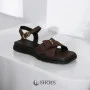 Коричневі шкіряні босоніжки на платформі Lonza New York 5927