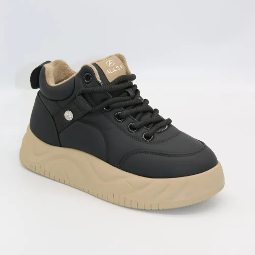 Женские черные кроссовки на платформе Allsy Lonza 204469 203343 8965 1 Black 5933, модные, демисезонные