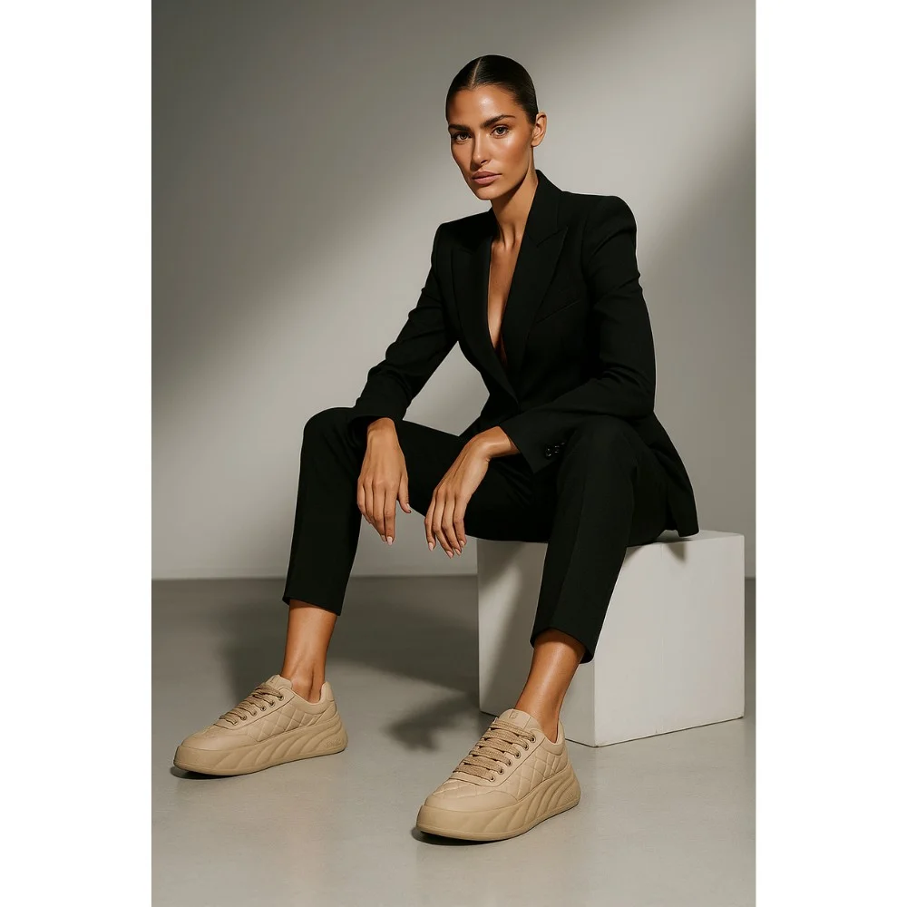 Женские бежевые кроссовки Allsy Lonza модель 5934