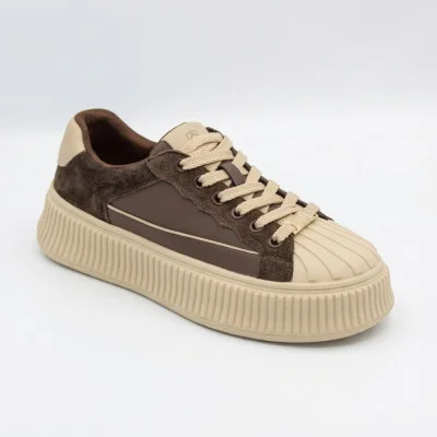 Women's brown sneakers Allsy Lonza 203299 204482 z6131-7 brown 5940 fashionable for autumn and spring