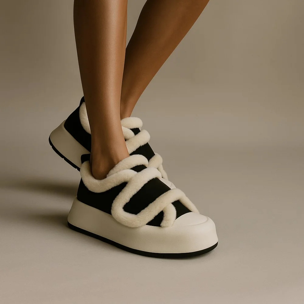 Women's white and black winter sneakers Allsy Lonza Leora Black 204484 model 5946