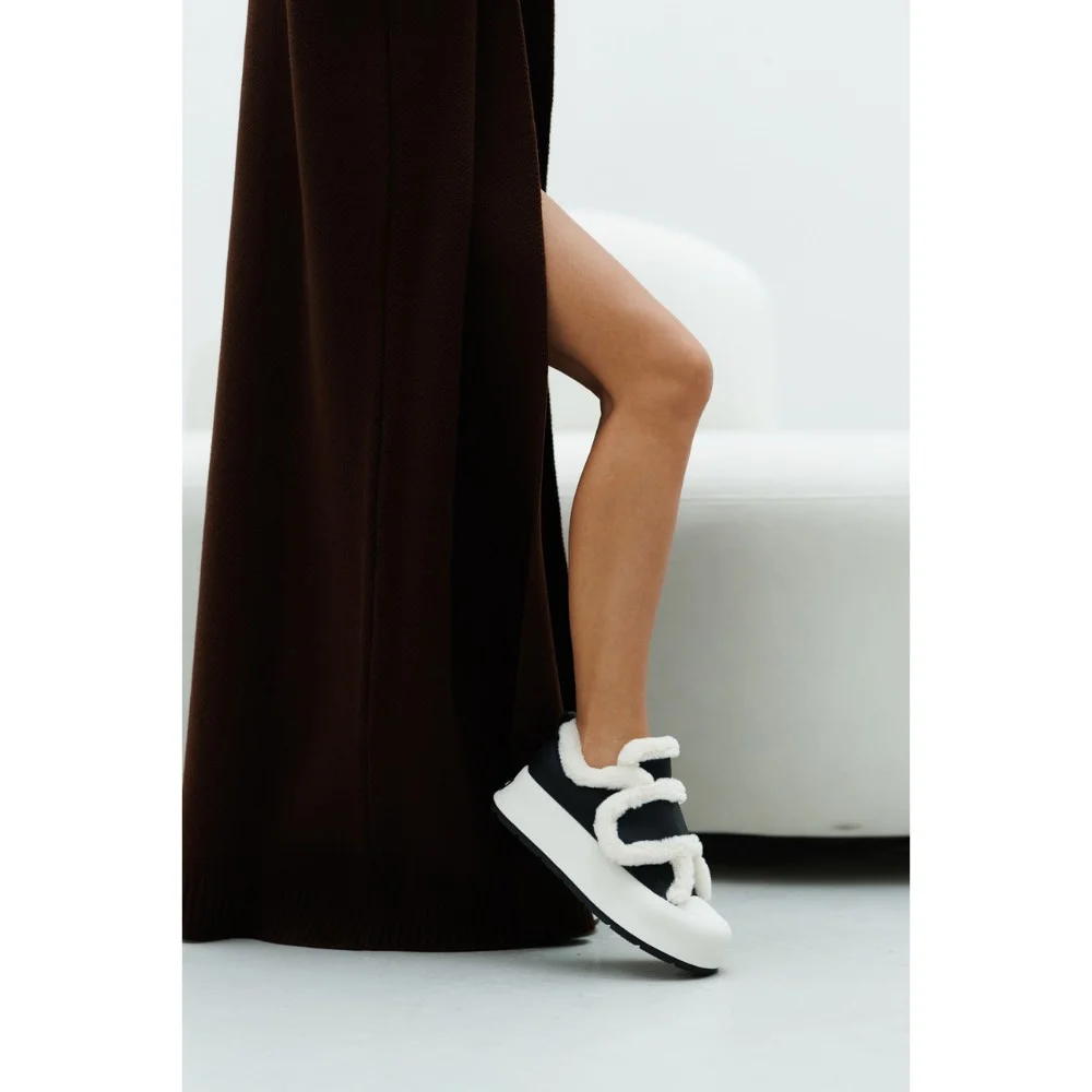 Women's white and black winter sneakers Allsy Lonza Leora Black 204484 model 5946