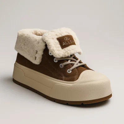 Women's Brown Sneakers Allsy Lonza 205083 202149 R5051-1C3 Brown 5950, Fashionable and Comfortable for Winter GOE SS2N4050 brown