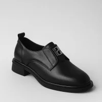 Женские чёрные кожаные туфли Allsy Lonza 202901 25Z54D017-1P Black 5954 с анатомической стелькой из натуральной кожи