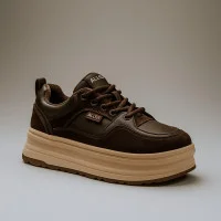 Women's fashion platform sneakers Allsy Lonza 204796 202826 551-2085-18R brown 5956 chocolate color