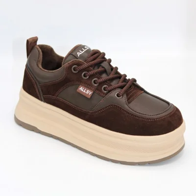 Женские модные кроссовки на платформе Allsy Lonza 204796 202826 551-2085-18R brown 5956 шоколадный цвет