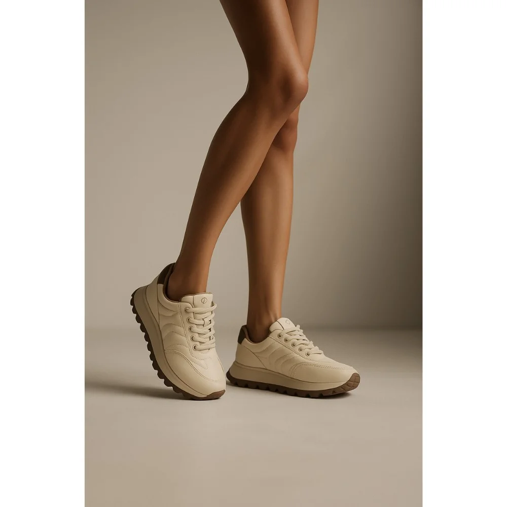 Women's beige sneakers Allsy Lonza model 5959