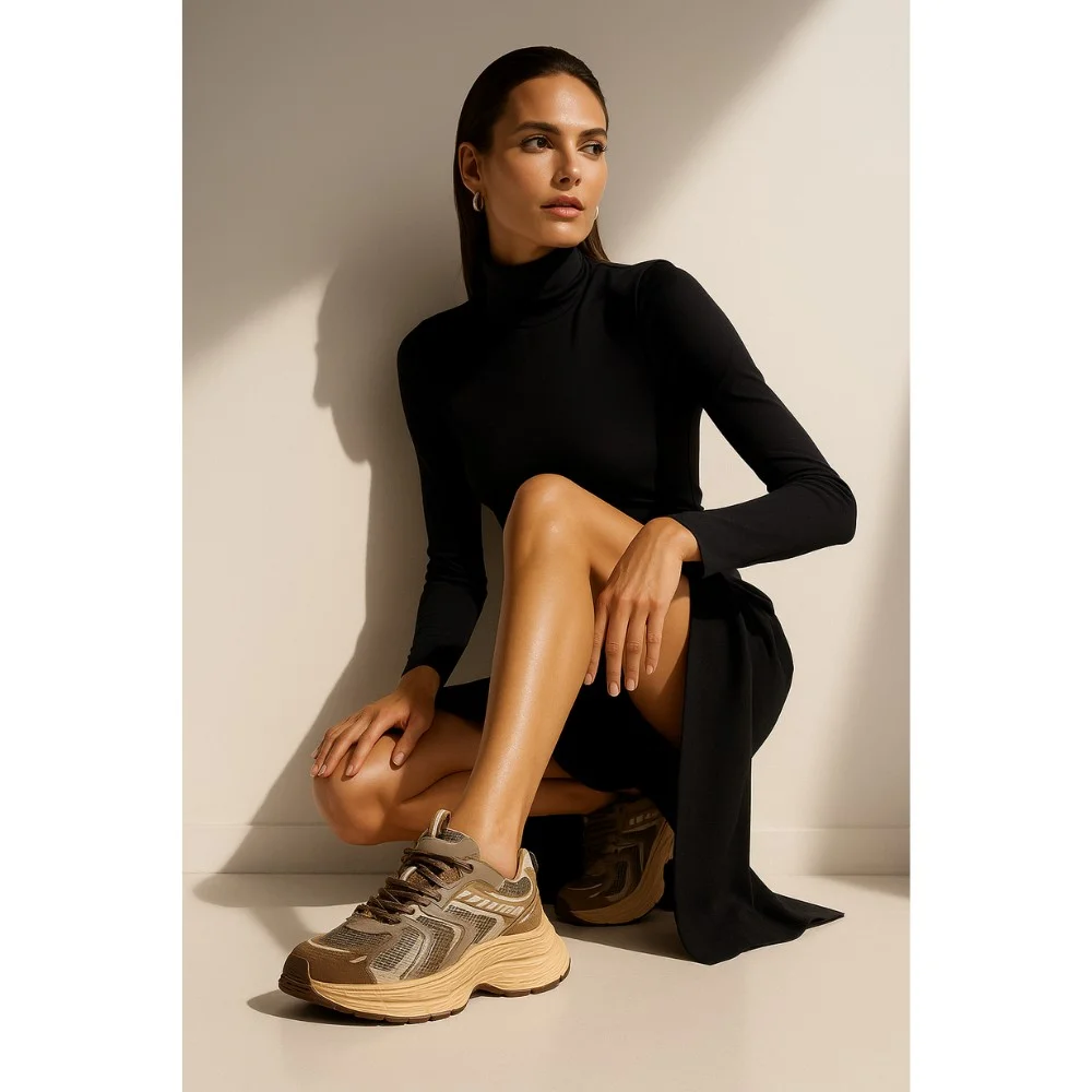 Жіночі коричневі демісезонні кросівки Allsy Lonza модель Brown 5962